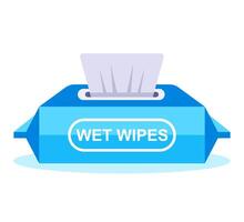 tissue box wet tissue for wiping clean to kill germs. vector