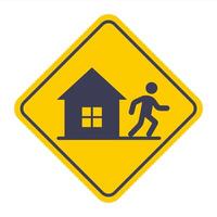black icon exit from the house of a person. vector