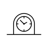 Simple alarm clock line icon vector