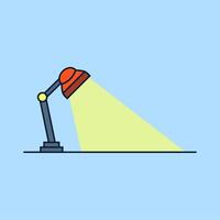 sitting lamp with shining light vector