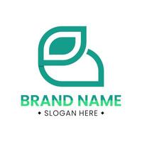 Letter B logo with gradient colored leaf shape conceptb vector