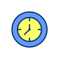Wall clock in flat design style vector