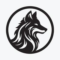 Powerful Wolf Logo in Circle Design vector