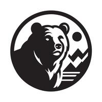 silhouette of a bear, perfect for logo design, merchandise, or website graphics. vector