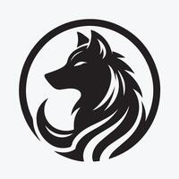 Bold Wolf Logo Design in a Circle vector