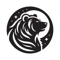 Powerful black bear silhouette in a forest setting vector