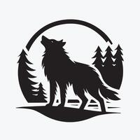 profile view of a fox head, rendered in a bold black and white design. vector
