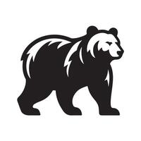 stylized silhouette of a bear, rendered in bold black lines. vector