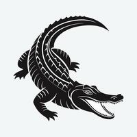 Alligator Silhouette in Aggressive Pose vector
