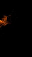 fire and Sparks on a black background vertical view video