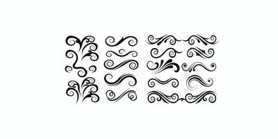 Print Decorative swirl and spiral silhouette set, perfect swirl for graphic design. vector