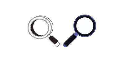 Print One continuous line of magnifying glass. Continuous line drawing of magnifying glass lens. vector