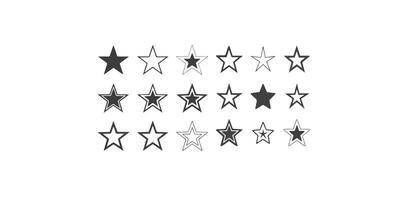 Print Star icons. Set of star symbols isolated on white background vector