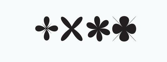 Print flower silhouette isolated on white background vector