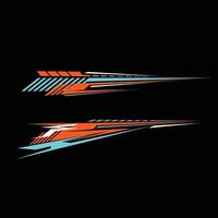 Racing car wrap livery decal design with sharp line style. vector