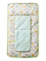 Overhead shot of a baby changing mat, Floral pattern, folded neatly isolated on a transparent background png