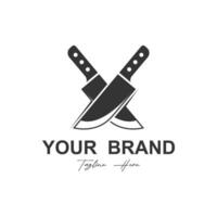 Knife logo elegant on white background illustration vector