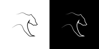 Bear logo outline icon abstract design line isolated graphic vector