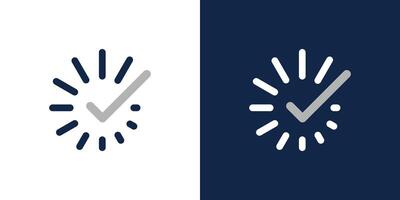 Loading complete check icon progress process checkmark tick vector