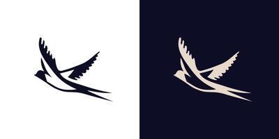 Swallow icon fly bird logo abstract background design isolated vector