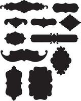 a set of black and white decorative frames and labels vector