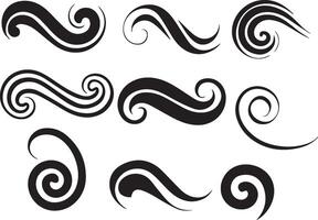 a set of different swirls and waves vector
