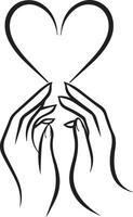 two hands holding a heart shape vector