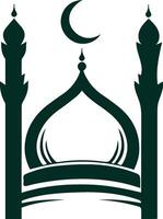 the mosque with a crescent and a star vector