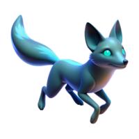 wonderful abstract Glowing Fox Three Dimensional Render in a Mesmerizing Scene of Wildlife original png