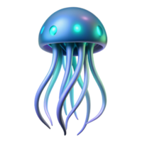 vibrant classic Glowing Jellyfish Three Dimensional Render with Ethereal Glow and Translucent Tentacles professional png