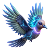 vibrant abstract Cybernetic Bird Futuristic Avian Robot with Metallic Feathers A visionary portrayal of a robotic bird with sleek metallic feathers soaring through a high tech environmentprofessional png