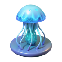 impressive rustic Glowing Jellyfish Lamp Three Dimensional Render in a Mesmerizing Scene of Oceanic Light authentic png