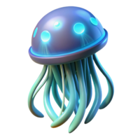 stunning rustic Glowing Jellyfish Three Dimensional Render in a Mesmerizing Scene of Oceanic Light professional png