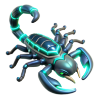 vibrant contemporary Cybernetic Scorpion Three Dimensional Render with Advanced Mechanics and Futuristic Design authentic png
