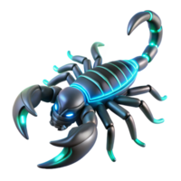 dramatic artistic Cybernetic Scorpion Three Dimensional Render in a Futuristic Scene of Design genuine png