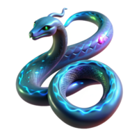 magnificent artistic Glowing Snake Three Dimensional Render in a Mesmerizing Scene of Wildlife high resolution png