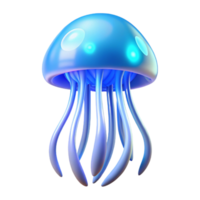 stunning vintage Glowing Jellyfish Three Dimensional Render in a Mesmerizing Scene of Oceanic Light authentic png
