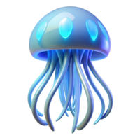 wonderful traditional Glowing Jellyfish Three Dimensional Render with Ethereal Glow and Translucent Tentacles high resolution png