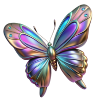 extraordinary rustic Iridescent Butterfly Digital Render A stunning Digital render of a butterfly with iridescent features showcasing a spectrum of colors and ethereal beauty high resolution png