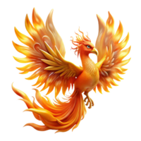 magnificent minimalist Fiery Phoenix Mythical Bird Art A stunning depiction of a phoenix with fiery elements capturing its mythical essence and intense beauty professional png