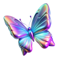 beautiful abstract Iridescent Butterfly Three Dimensional Render in a Stunning Scene of Color and Movement premium png