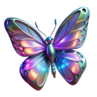 serene vintage Iridescent Butterfly in a Stunning Three Dimensional Render of Color and Movement genuine png
