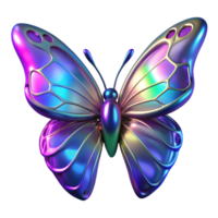 wonderful classic Iridescent Butterfly in a Three Dimensional Render of Color and Movement detailed png