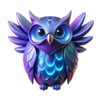 beautiful creative Glowing Owl Three Dimensional Render in a Mesmerizing Scene of Light premium png