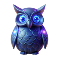 magnificent abstract Glowing Owl Three Dimensional Render in a Mesmerizing Scene of Light professional png