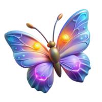 vibrant classic Luminous Butterfly Digital Render A luminous Digital render of a butterfly with glowing elements highlighting its ethereal beauty and delicate design genuine png