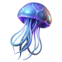 extraordinary modern Glowing Jellyfish Digital Render A luminous Digital render of a jellyfish with glowing features highlighting its ethereal beauty and enchanting presence professional png