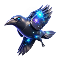 beautiful minimalist Cybernetic Bird Futuristic Avian Robot with Metallic Feathers A visionary portrayal of a robotic bird with sleek metallic feathers soaring through a high tech environment4K png