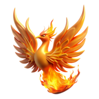 magnificent abstract Fiery Phoenix with Wings of Fire in a Majestic Three Dimensional Render of Mythical Beauty premium png