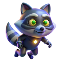 magnificent modern Cute Raccoon Digital Render An adorable Digital render of a raccoon capturing its playful and endearing nature original png